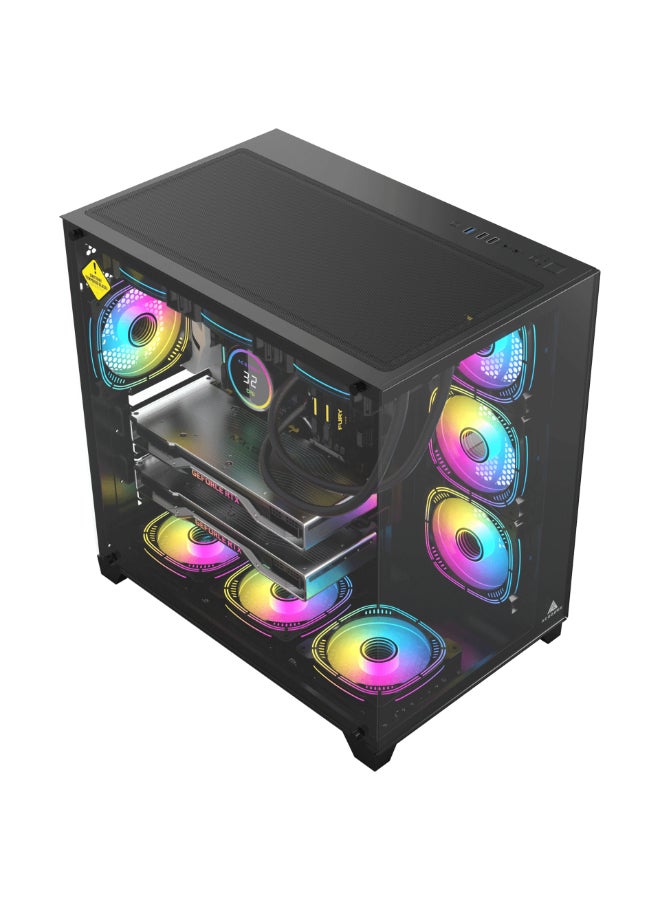 Emarat Gamers حاسوب الألعاب إمارات جيمرز – معالج إنتل كور i9-14900K، RTX 5080 16GB، 32GB DDR5 RGB، 2TB NVMe SSD، واي فاي، صندوق ACEGEEK Mercury R425 Pro زجاج أسود 7 مراوح RGB ATX - Image 3